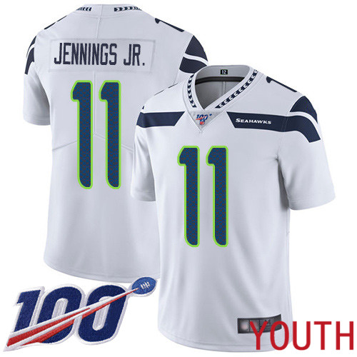 Seattle Seahawks Limited White Youth Gary Jennings Jr. Road Jersey NFL Football #11 100th Season Vapor Untouchable